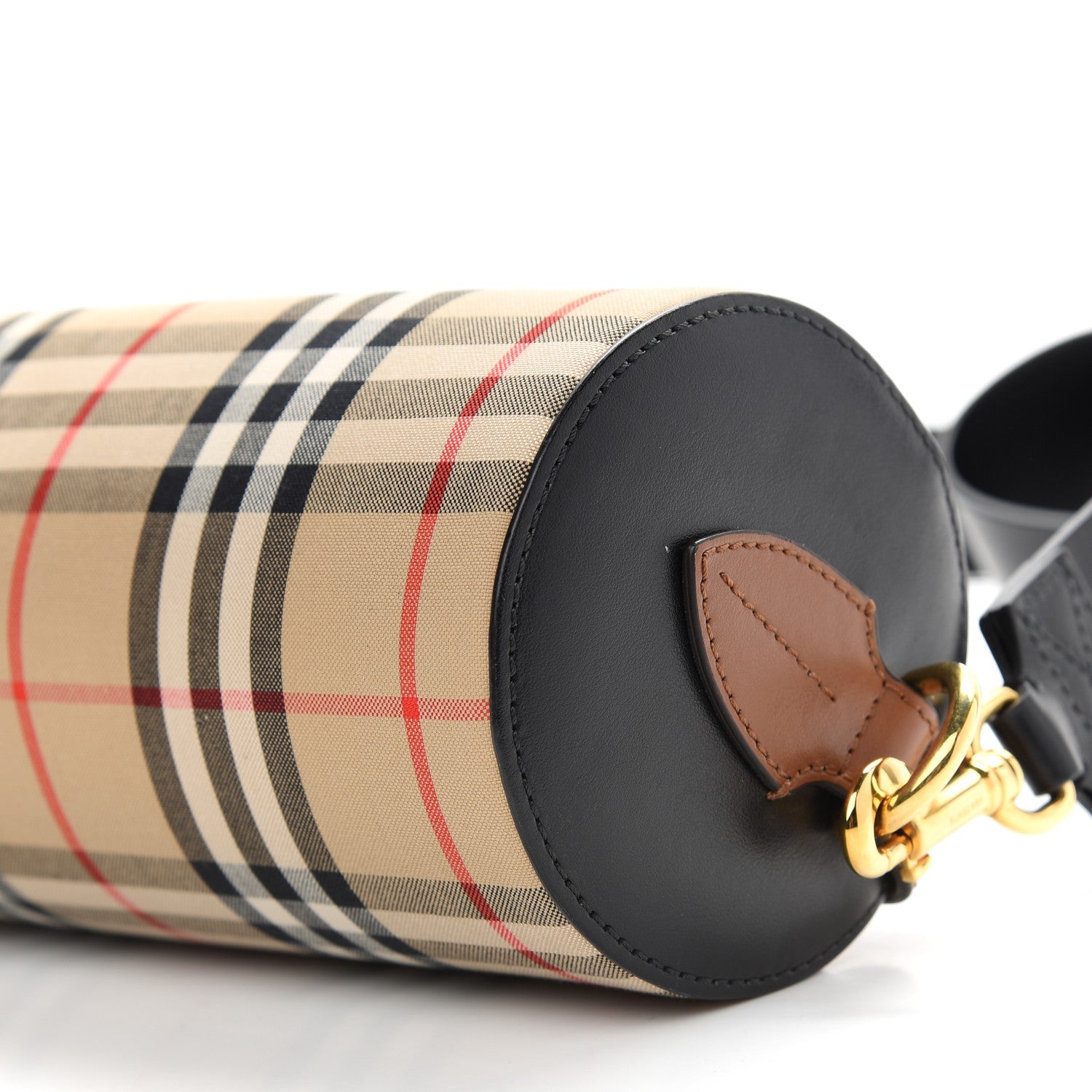Burberry Vintage Check Calfskin Barrel Bag Archive Beige 8 of 9