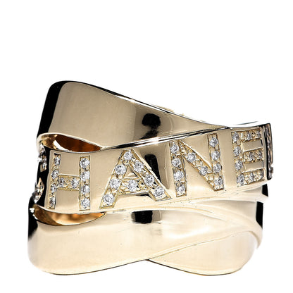 Chanel 18K Yellow Gold Diamond Bolduc Ring 49 4.75 1 of 7