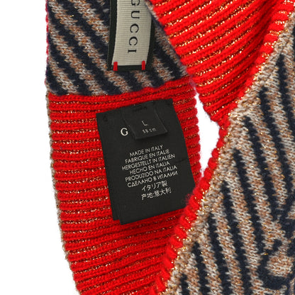 Gucci Wool Headband L Red Beige Blue 4 of 7