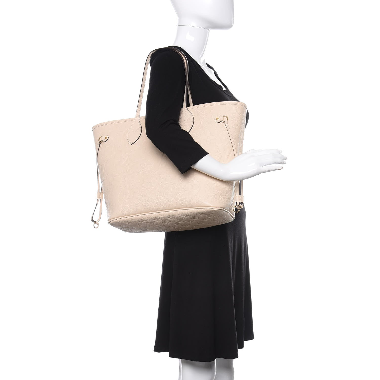 Louis Vuitton Empreinte Monogram Giant Neverfull MM Cream 2 of 13