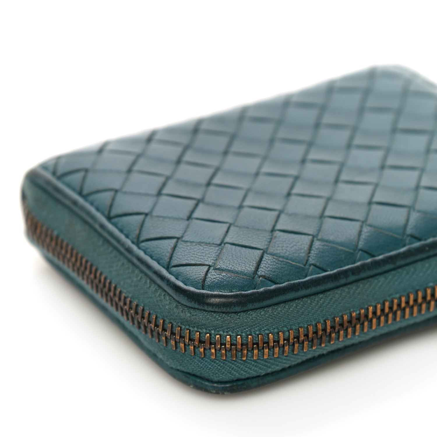 Bottega Veneta Nappa Intrecciato Zip Around Coin Purse Lagoon 9 of 22