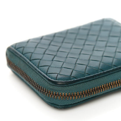 Bottega Veneta Nappa Intrecciato Zip Around Coin Purse Lagoon 9 of 22