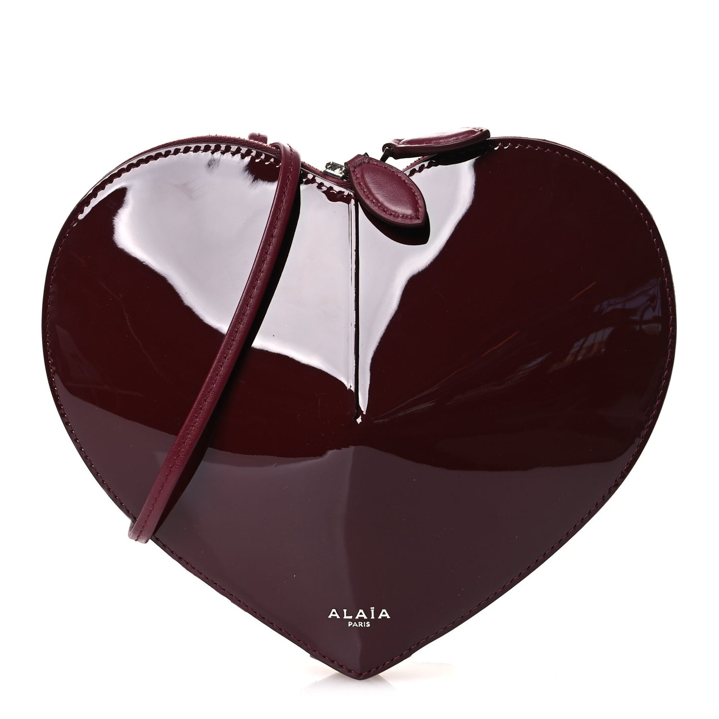 Patent Calfskin Le Coeur Bag Rouge Grenat
