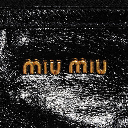 Miu Miu Vitello Shine Zip Tote Nero Black 6 of 10