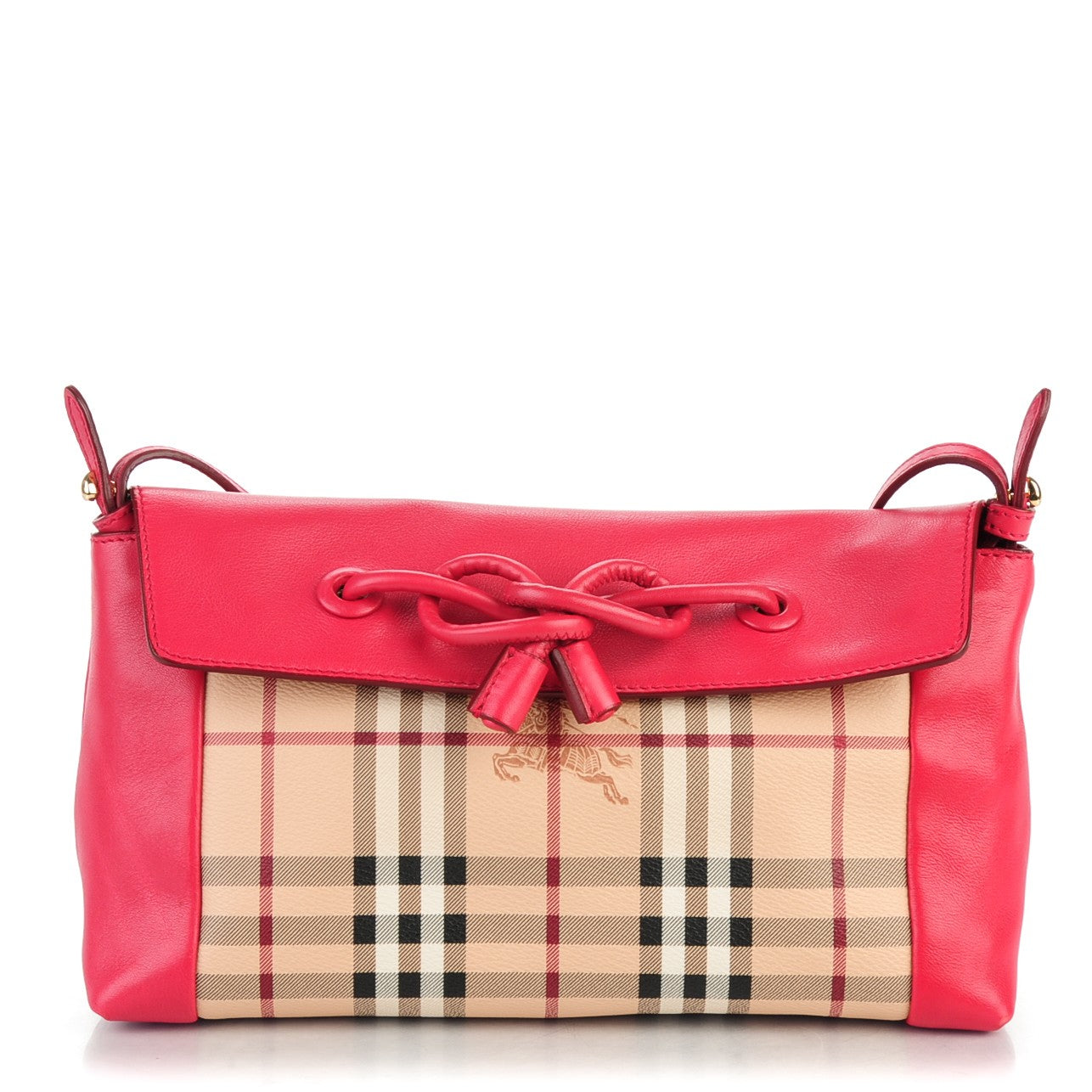 Burberry Haymarket Check Small Leah Shoulder Bag Pink Azalea 1 of 8
