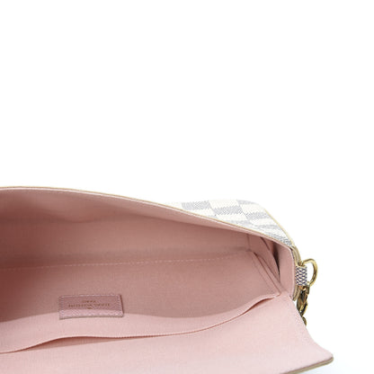 Louis Vuitton Damier Azur Pochette Felicie Chain Wallet Rose Ballerine 4 of 10