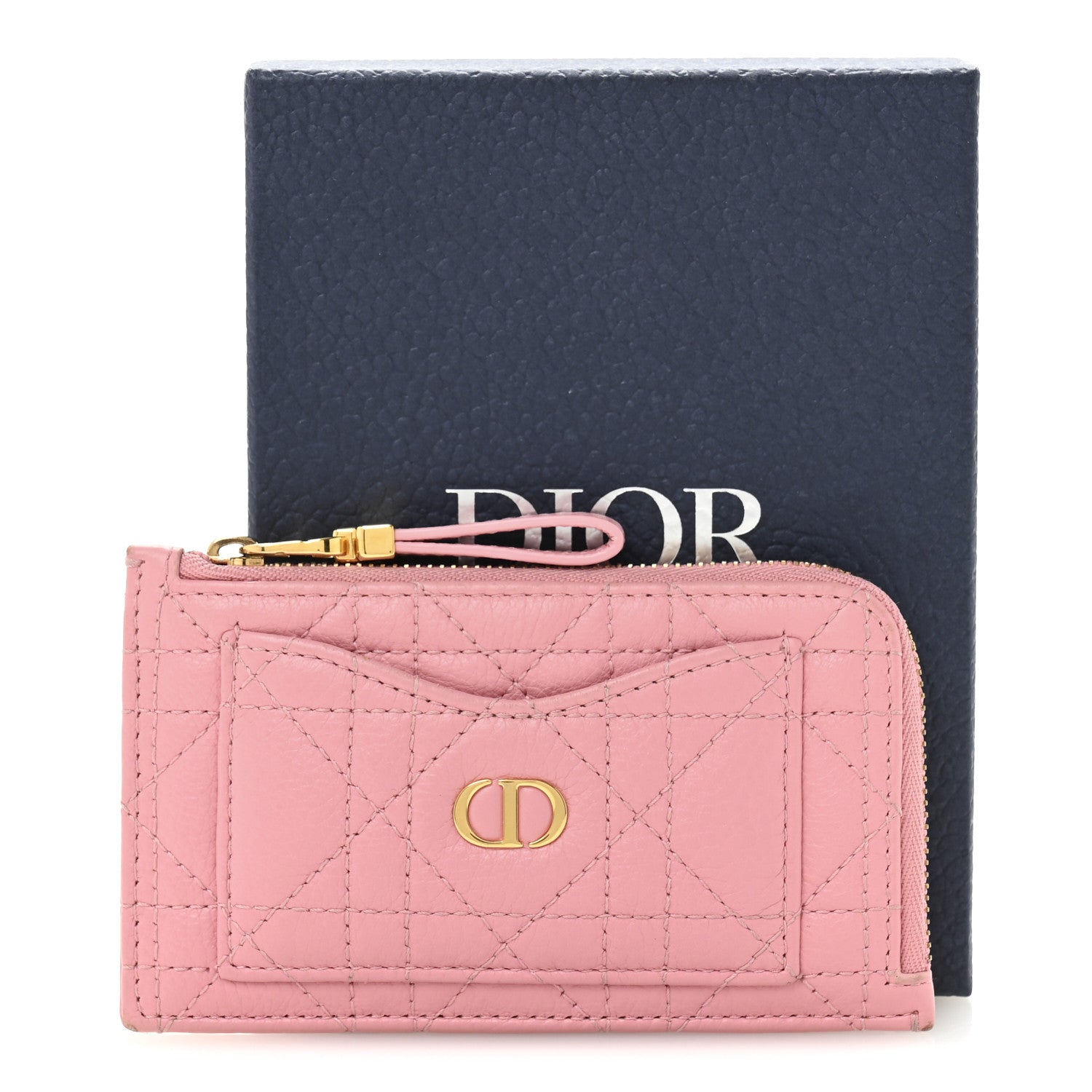 Christian Dior Supple Calfskin Cannage Caro Cosmos Zipped Card Holder Pink 10 of 10