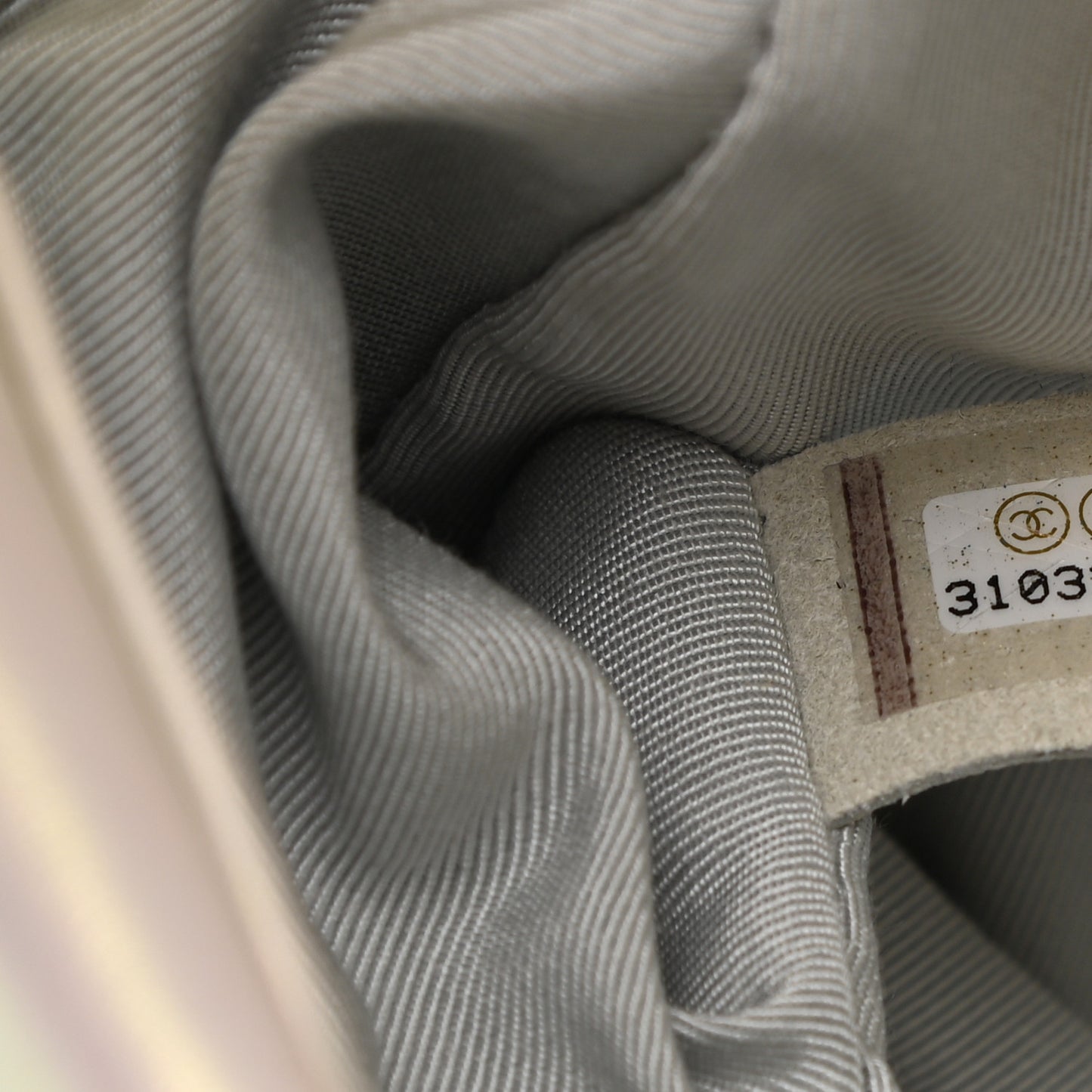 Iridescent Calfskin Quilted Medium Chanel 19 Flap White