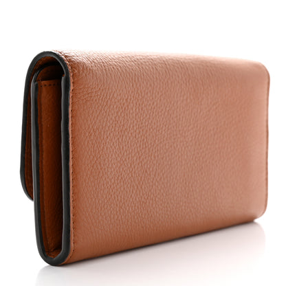 Chloe Calfskin Marcie Continental Flap Wallet Tan 3 of 7