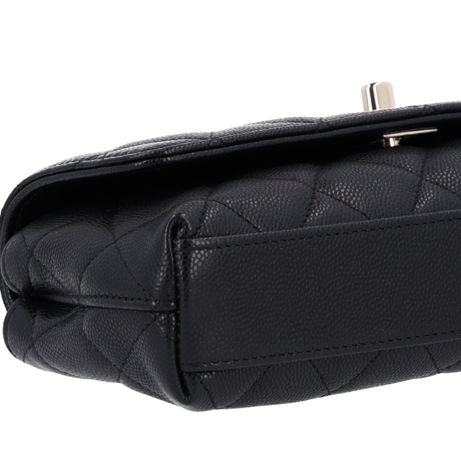Chanel Caviar Quilted Coco Handle East West Clutch With Chain Black 10 of 11