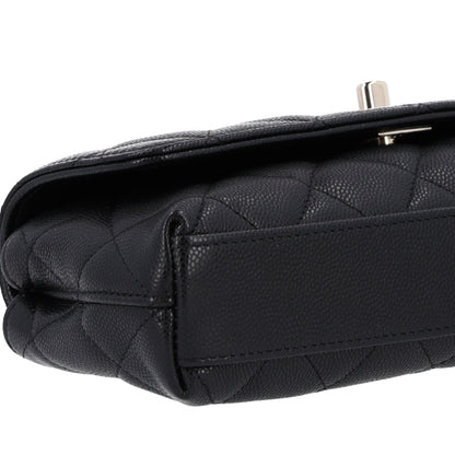 Chanel Caviar Quilted Coco Handle East West Clutch With Chain Black 10 of 11
