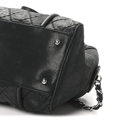 Chanel Iridescent Calfskin Quilted Relax CC Bowler Bag Black 10 of 10