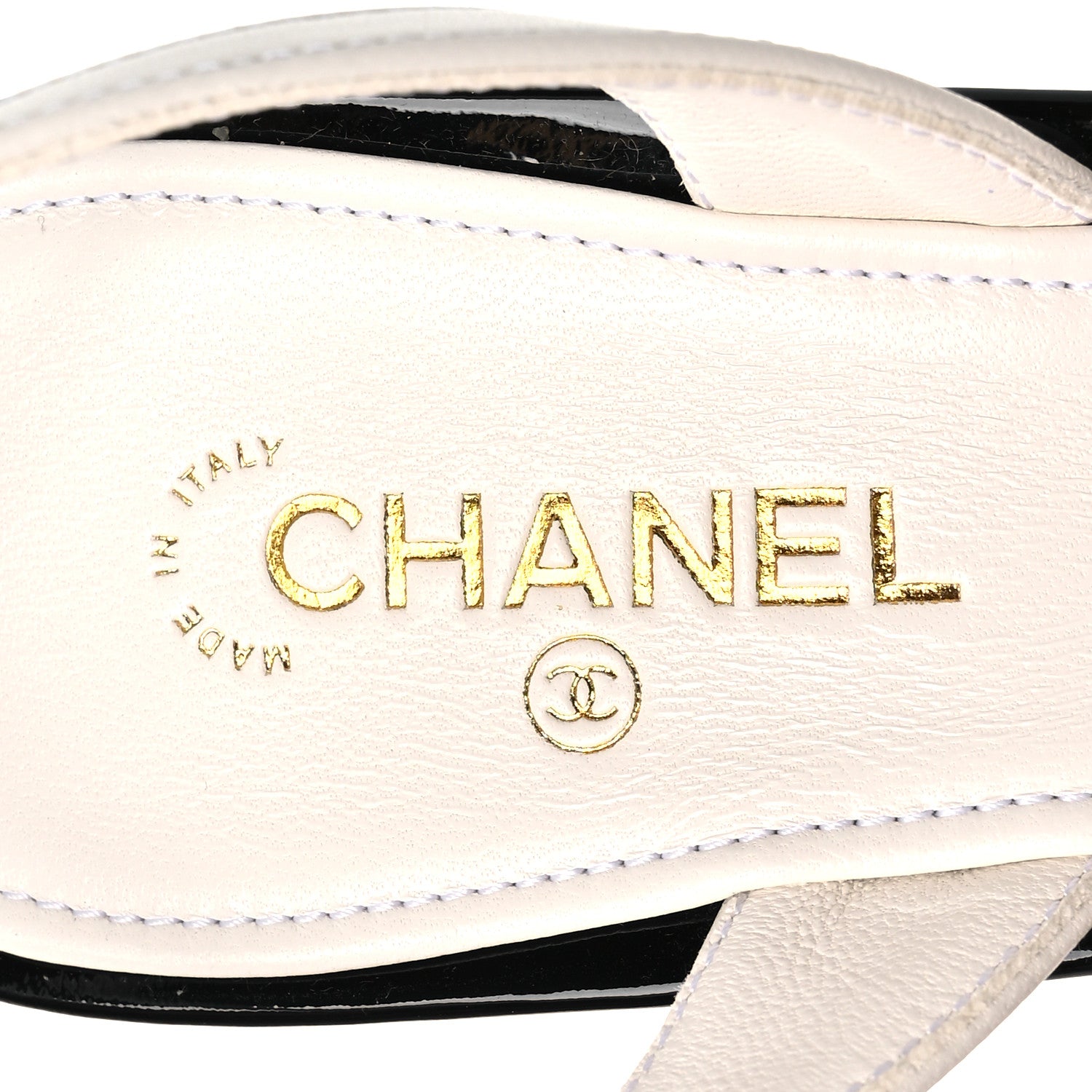 Chanel Lambskin Patent Calfskin Cap Toe CC Apple Slingback Pumps 40 White Black 9 of 11