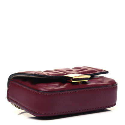 Fendi Nappa Matisse FF Embossed Nano Baguette Charm Barolo 3 of 7