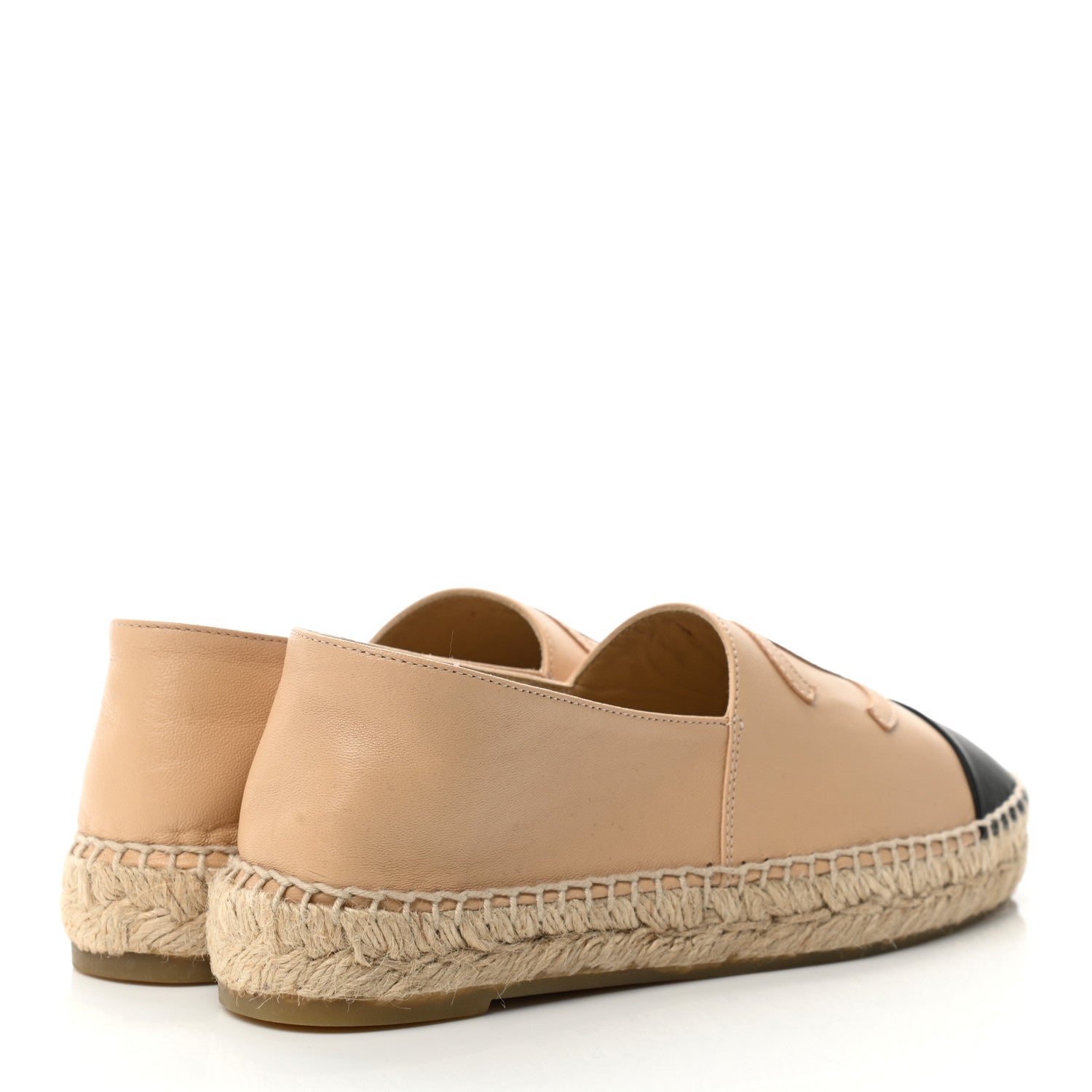 Chanel Lambskin CC Espadrilles 36 Beige Black 4 of 11