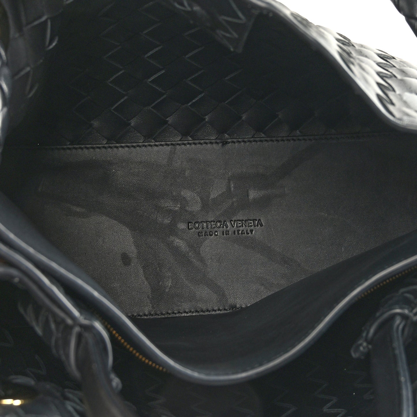 Nappa Intrecciato Medium Andiamo Shoulder Bag Black