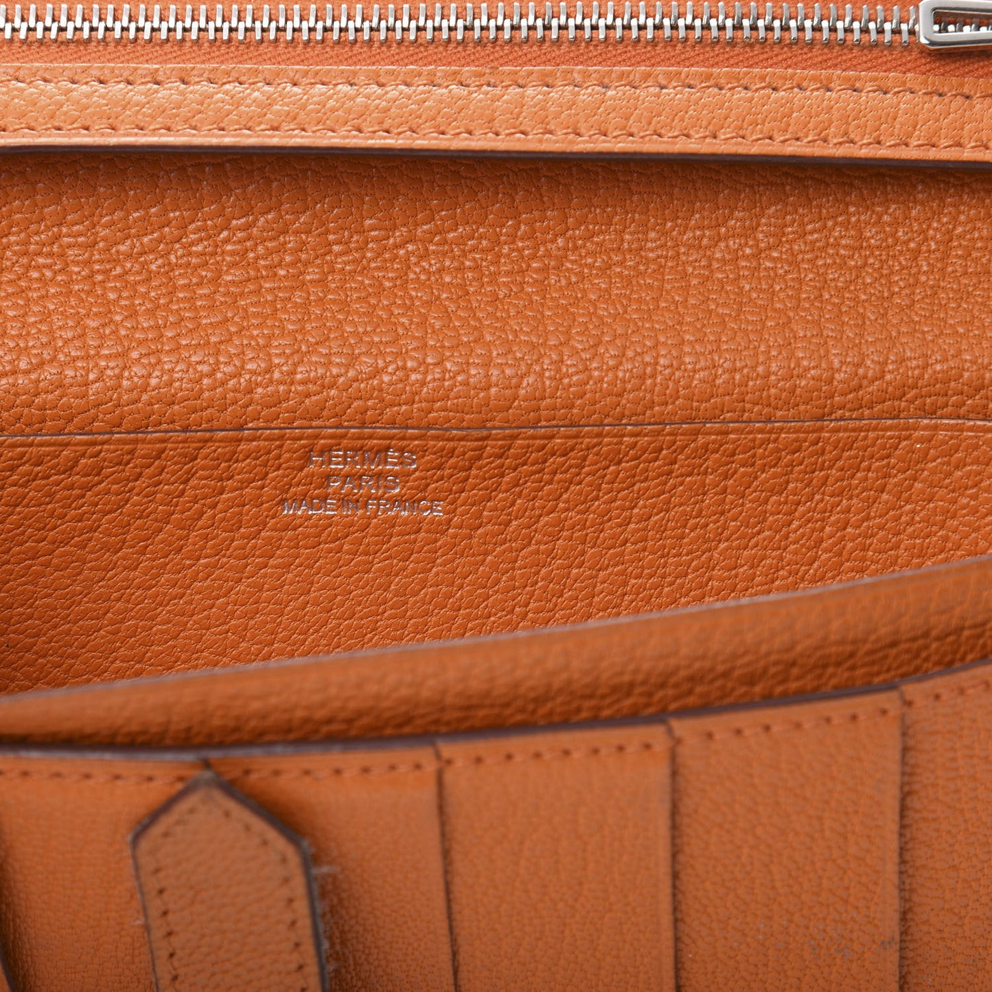 Chevre Mysore Bearn Gusset Wallet Orange