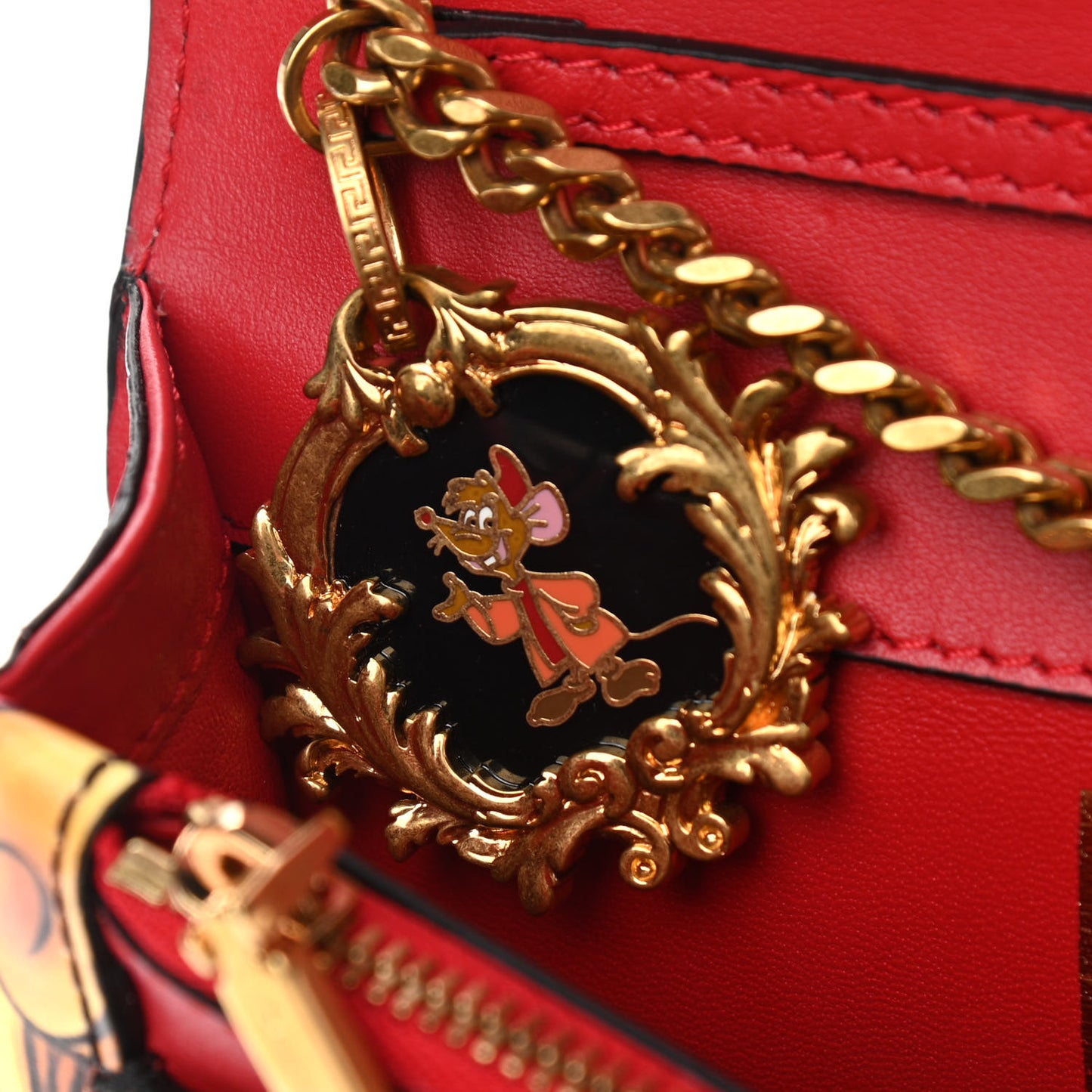 X DISNEY Nappa Cinderella Print Chain Wallet Multicolor