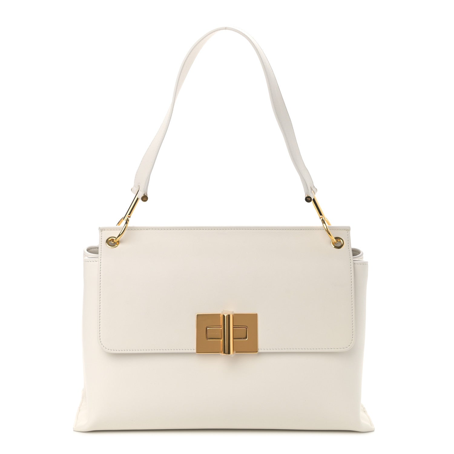 Tom Ford Calfskin Natalia Shoulder Bag Chalk 1 of 12