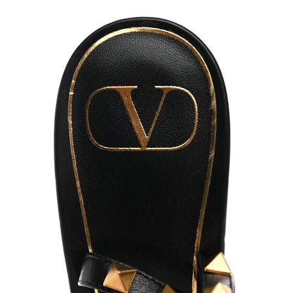 Valentino Garavani Goatskin Rockstud Sculpted Heel Ankle Strap 100mm Pumps 38.5 Black 7 of 7