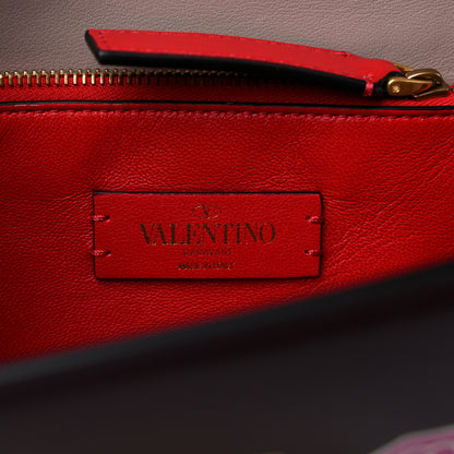 Valentino Garavani Smooth Calfskin Snakeskin Embossed Floral Print VLock Shoulder Bag Multicolor 6 of 9