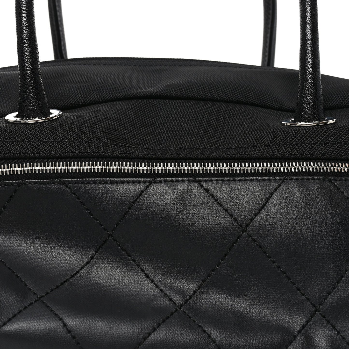 Coated Canvas Quilted Paris Biarritz Bowler Black