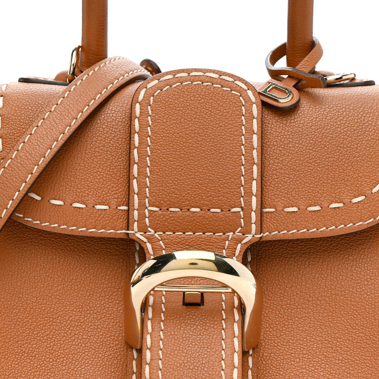 Delvaux Grained Rodeo Calfskin Surpique Mini Brillant Satchel Vegetal Ivory 9 of 11