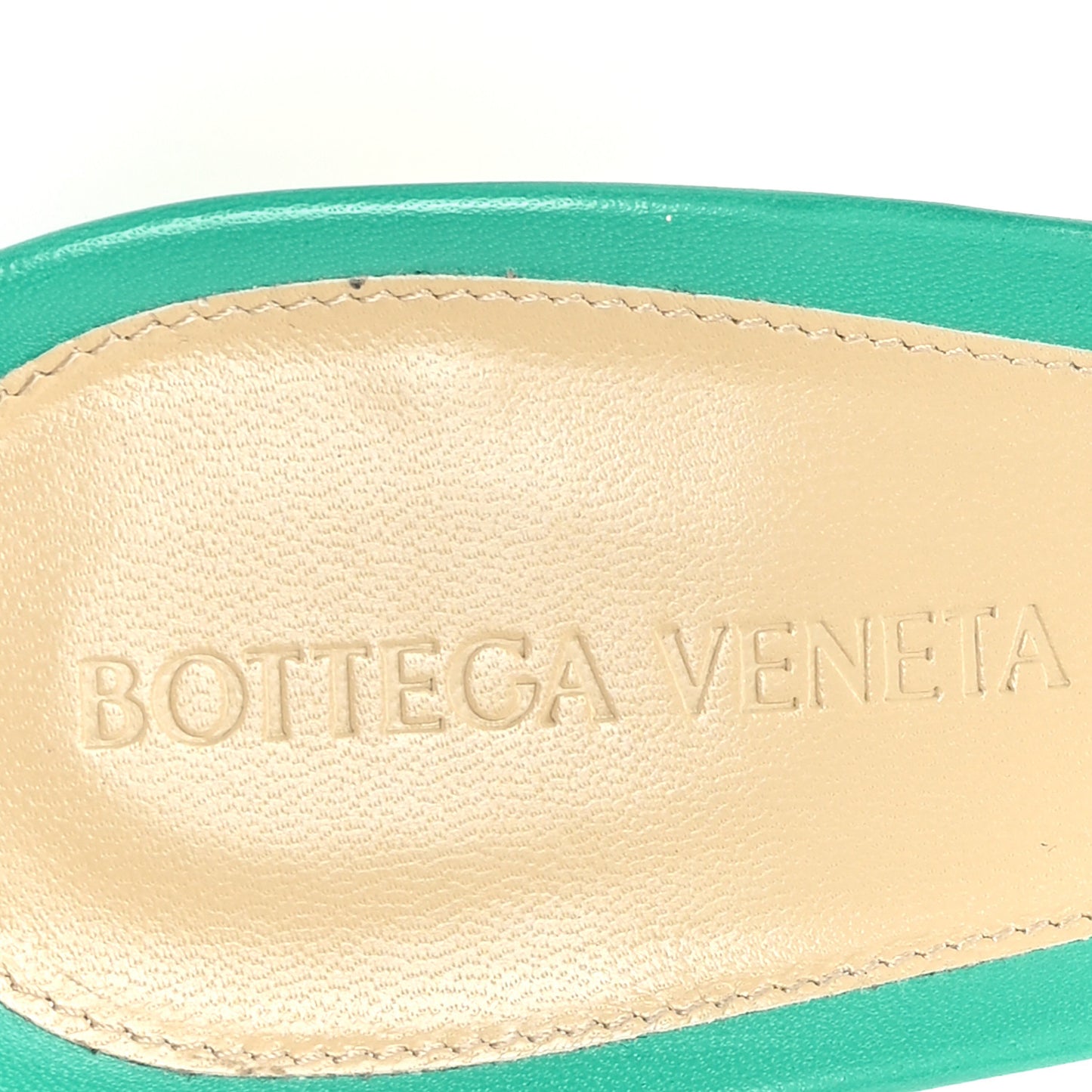 Lambskin Stretch Mule Sandals 40 Acid Turquoise