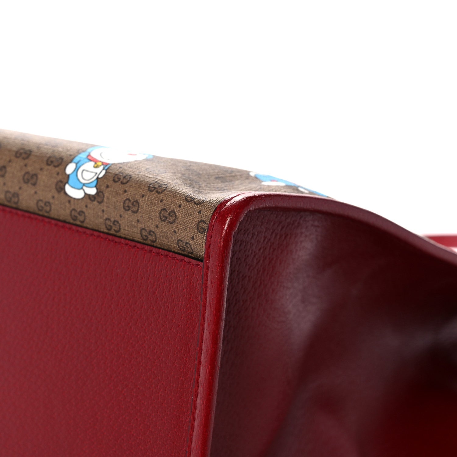 Gucci X DORAEMON Mini Vintage GG Supreme Monogram Large Tote Bag Beige Cherry Red 13 of 15