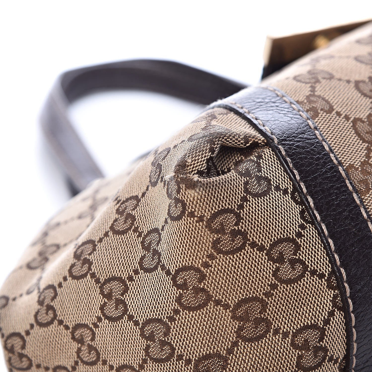 Gucci Monogram Medium New Ladies Web Tote Dark Brown 9 of 13