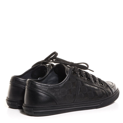 Louis Vuitton Calf Embossed Damier Brooklyn Sneakers 6.5 Black 13 of 17