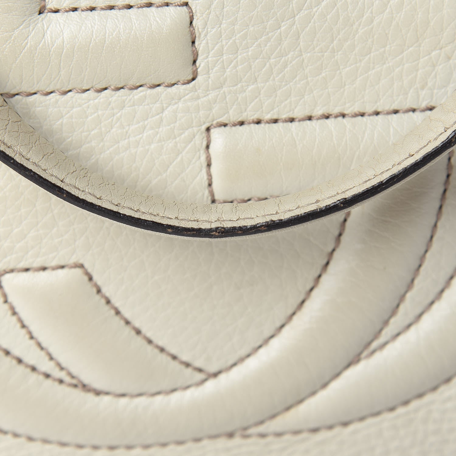 Gucci Pebbled Calfskin Large Soho Top Handle Bag Off White 19 of 19