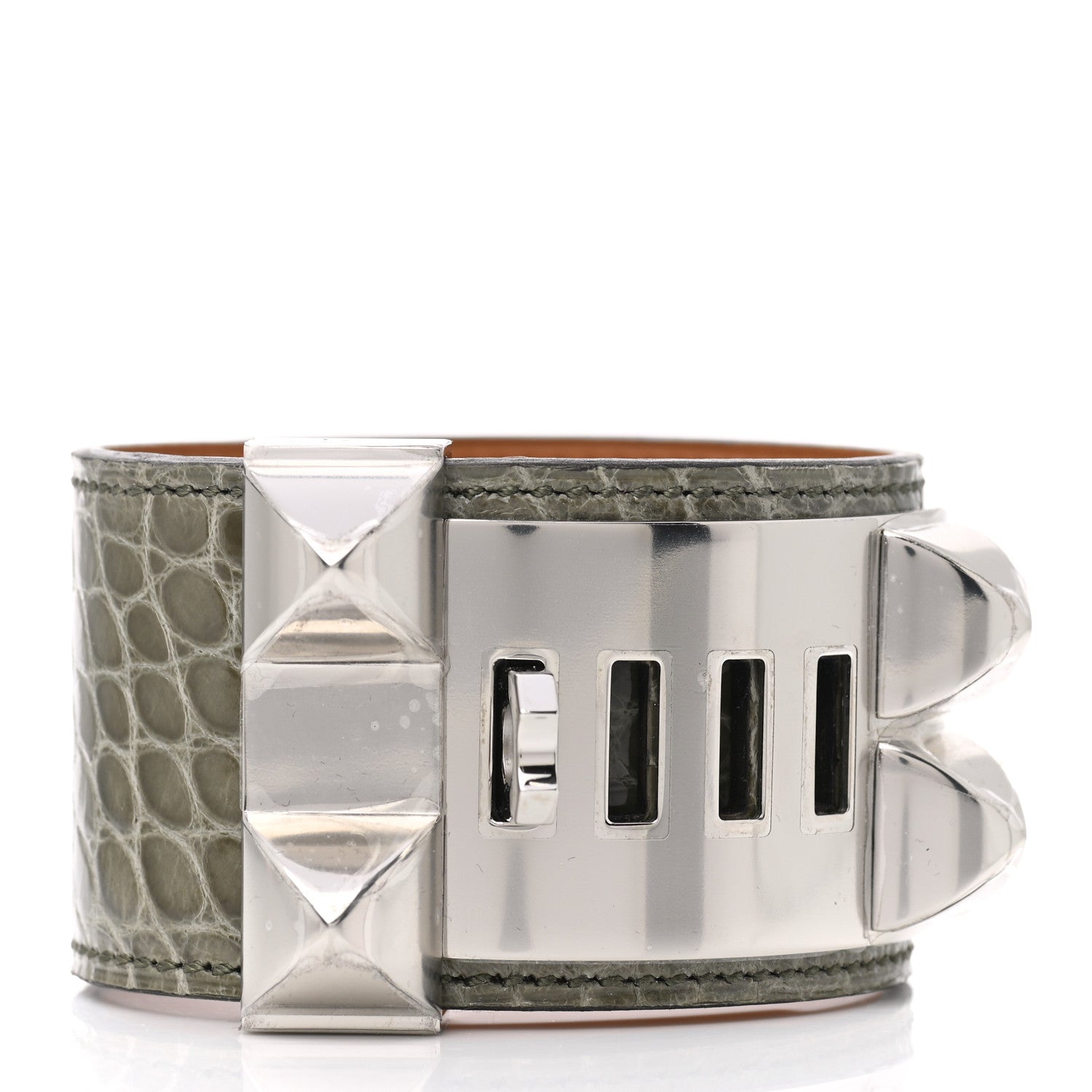 Hermes Shiny Alligator Collier de Chien CDC Bracelet S 4 of 8