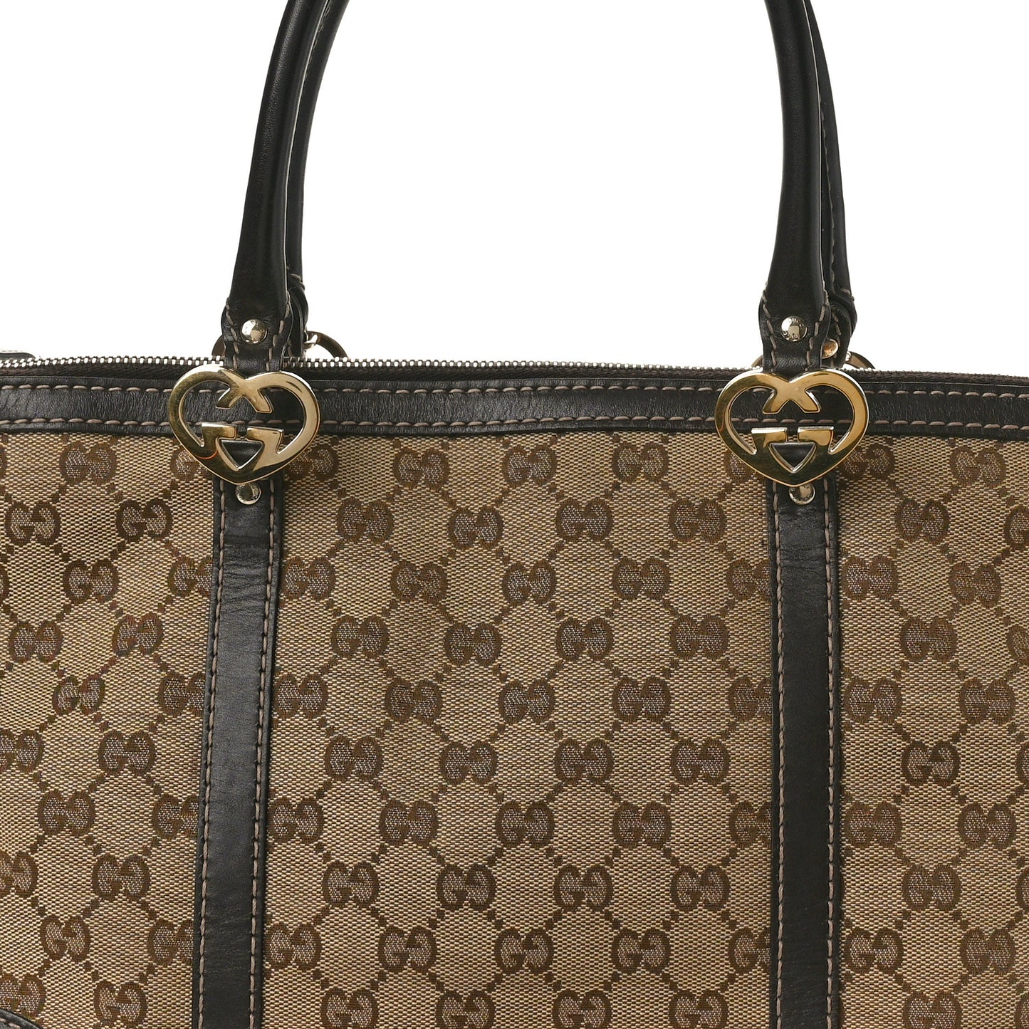 Monogram Small Lovely Heart Tote Dark Brown