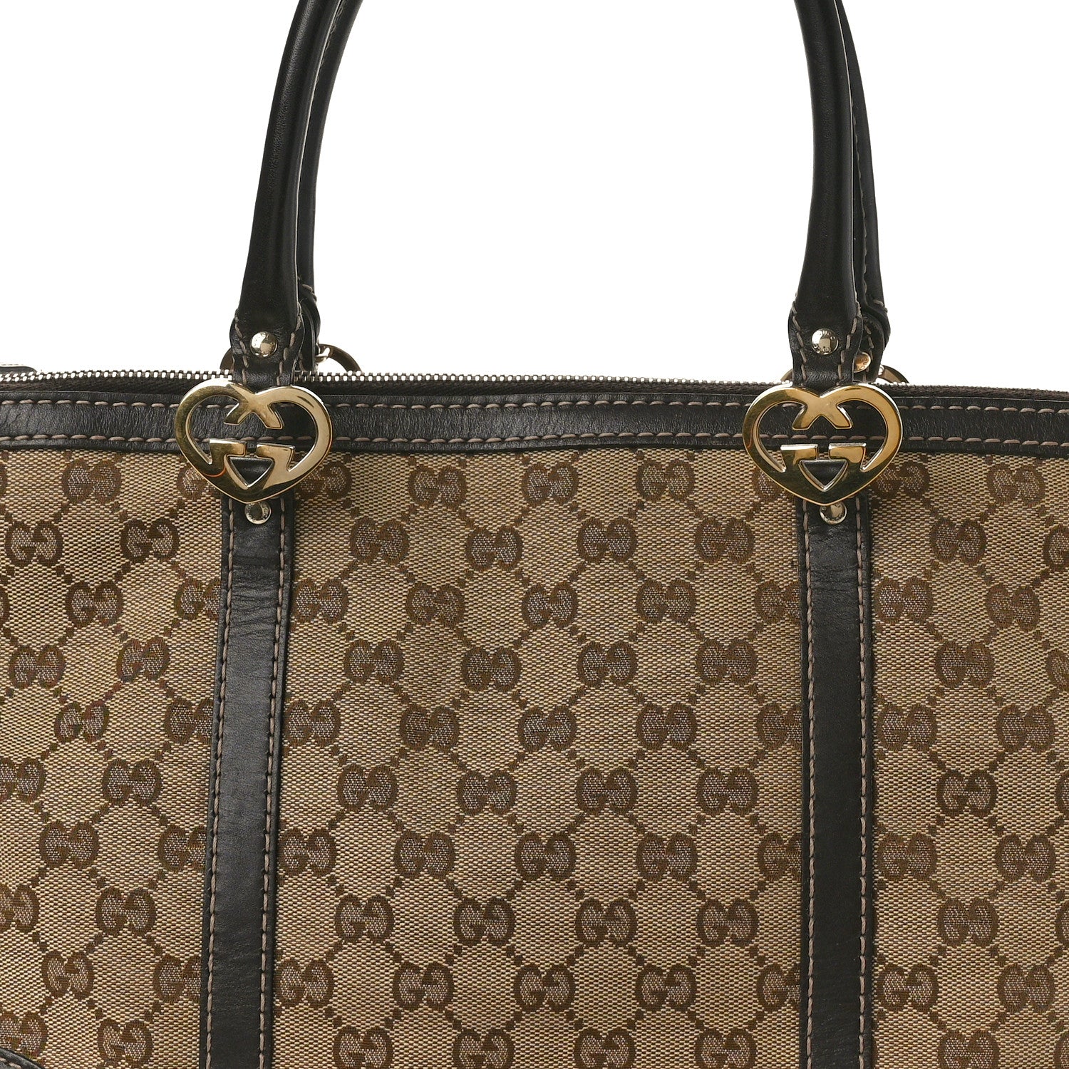 Gucci Monogram Small Lovely Heart Tote Dark Brown 8 of 10