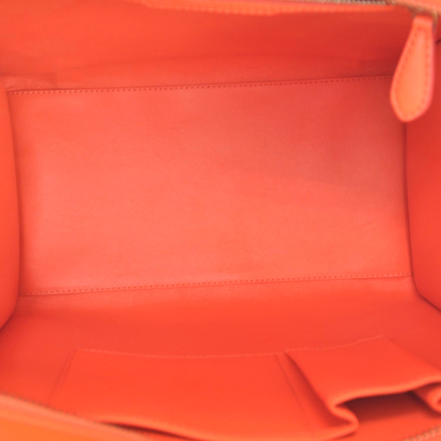 Celine Smooth Calfskin Mini Luggage Bright Orange 7 of 10