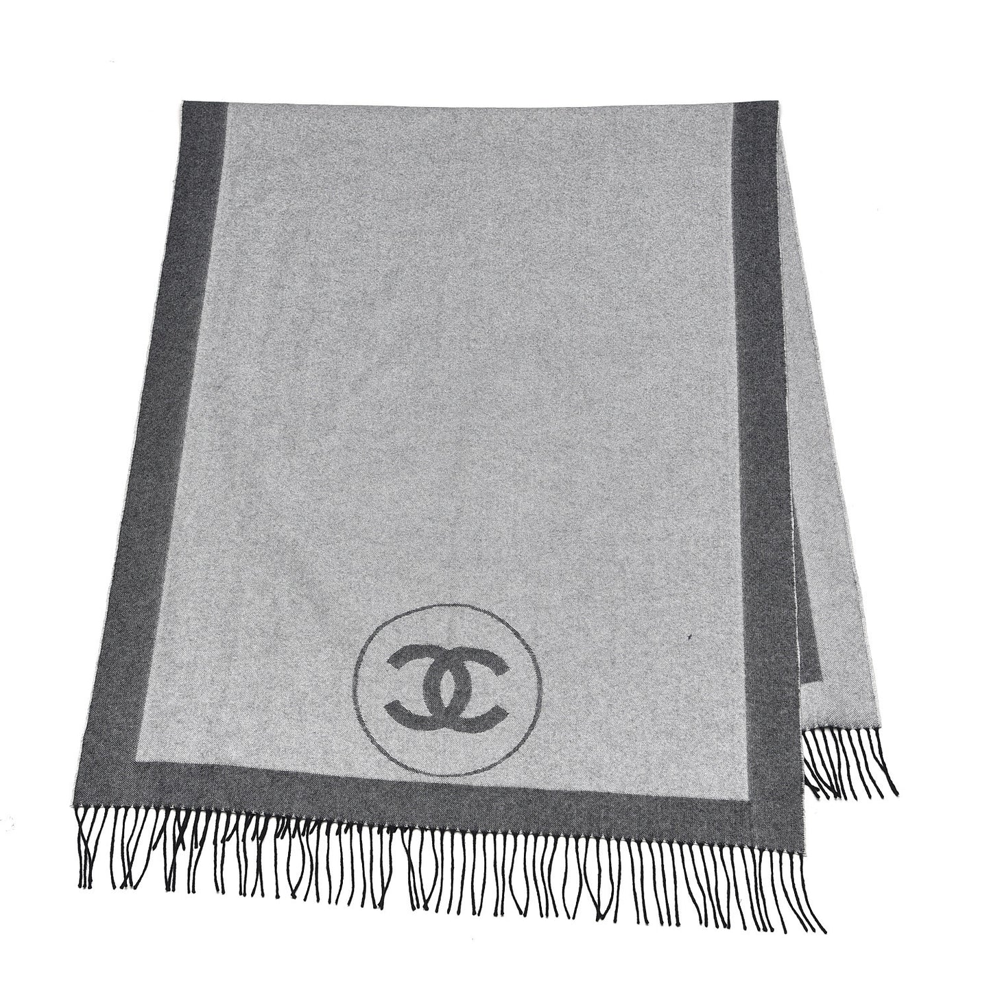 Cashmere CC Fringe Scarf Grey