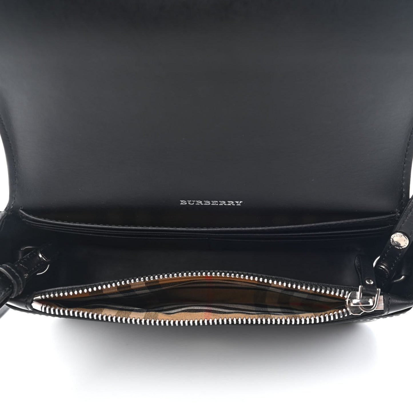 Calfskin Perforated Logo Hampshire Crossbody Black