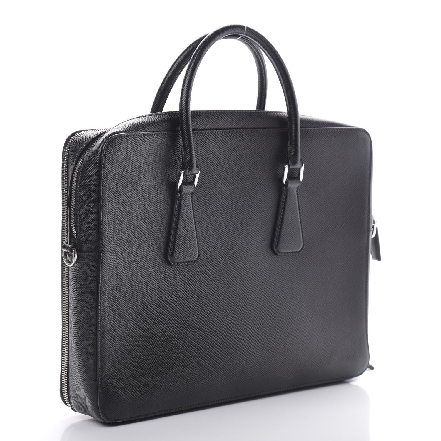 Prada Saffiano Cuir Briefcase Black 4 of 17