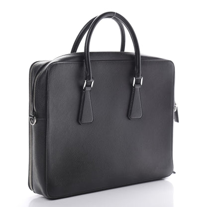 Prada Saffiano Cuir Briefcase Black 4 of 17