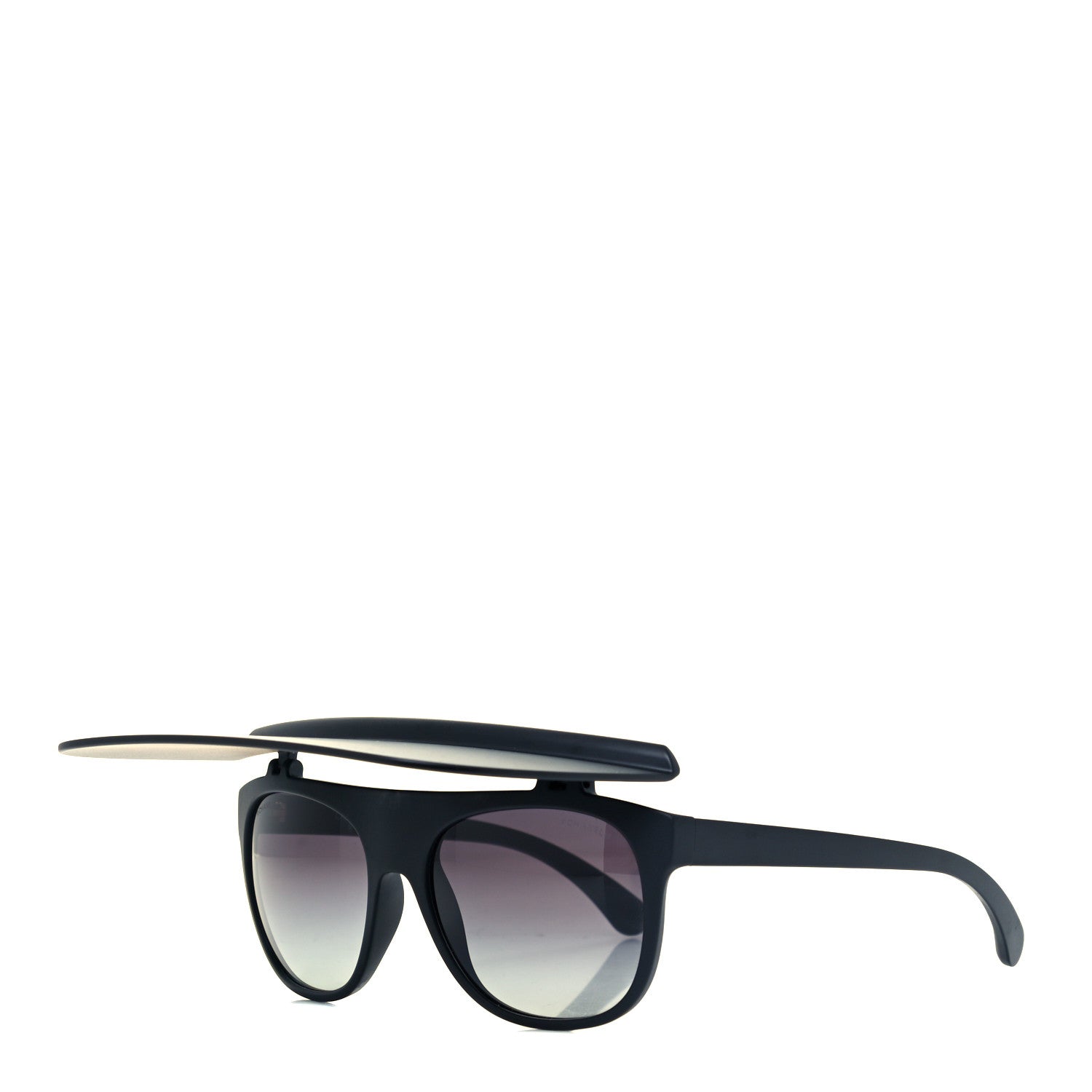 Chanel Acetate Visor Sunglasses 71046 Matte Black 1 of 9