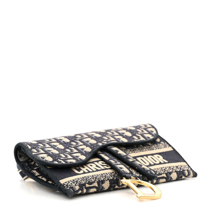 Christian Dior Oblique Slim Saddle Pouch Blue 5 of 12