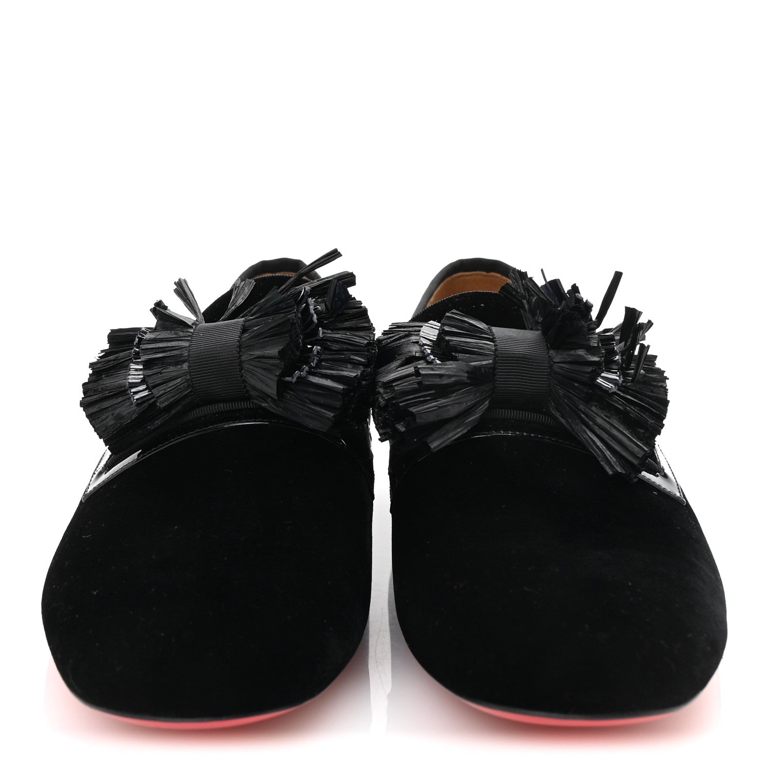 Christian Louboutin Velvet Patent Mens Rafinodo Flat Loafers 43 Black 3 of 9