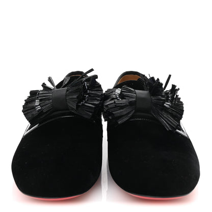 Christian Louboutin Velvet Patent Mens Rafinodo Flat Loafers 43 Black 3 of 9