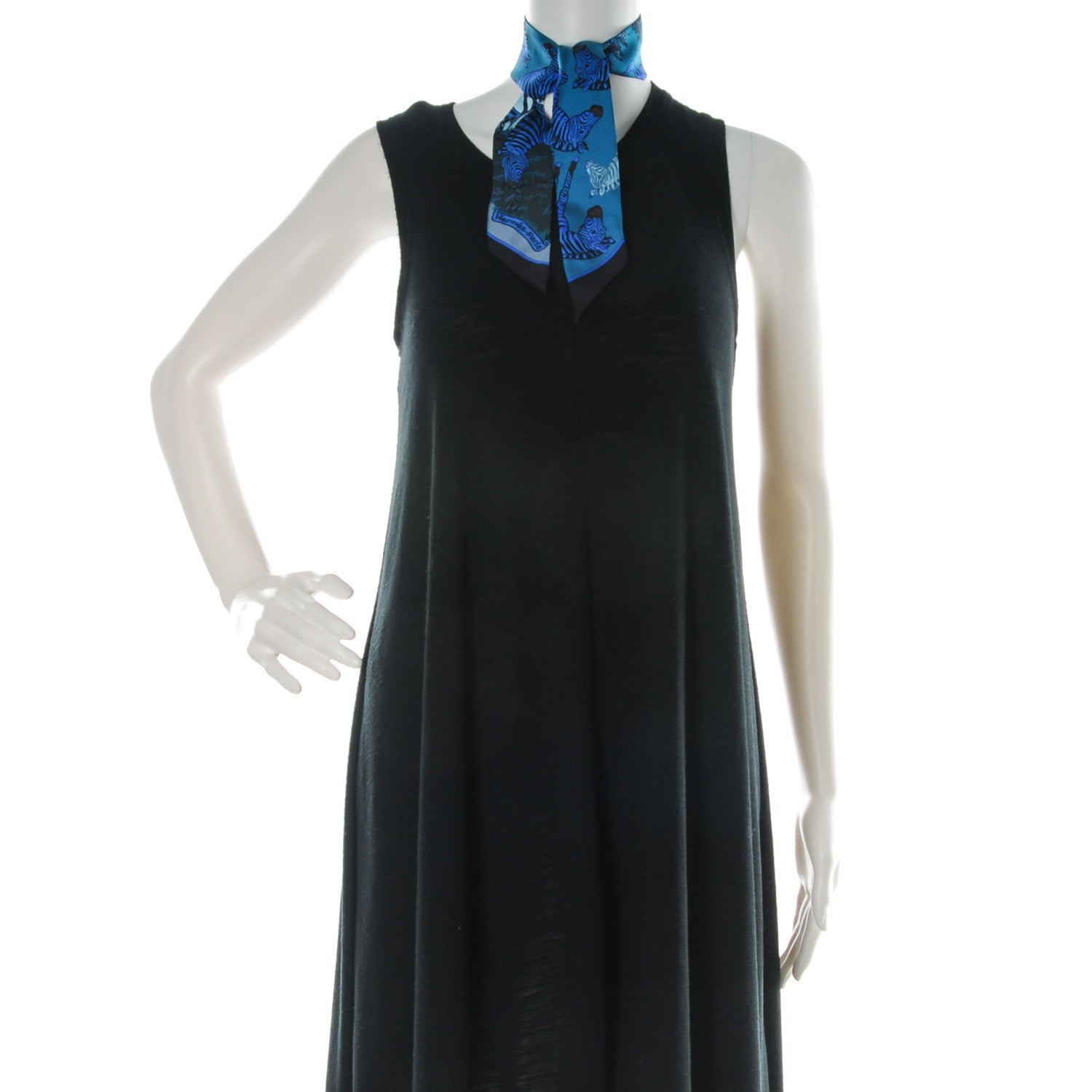 Hermes Silk Les Zebres Twilly Canard Noir Bleu Roy 2 of 8