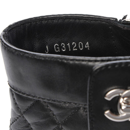 Chanel Calfskin Quilted Turnlock Zip Boots 36.5 Black 8 of 10