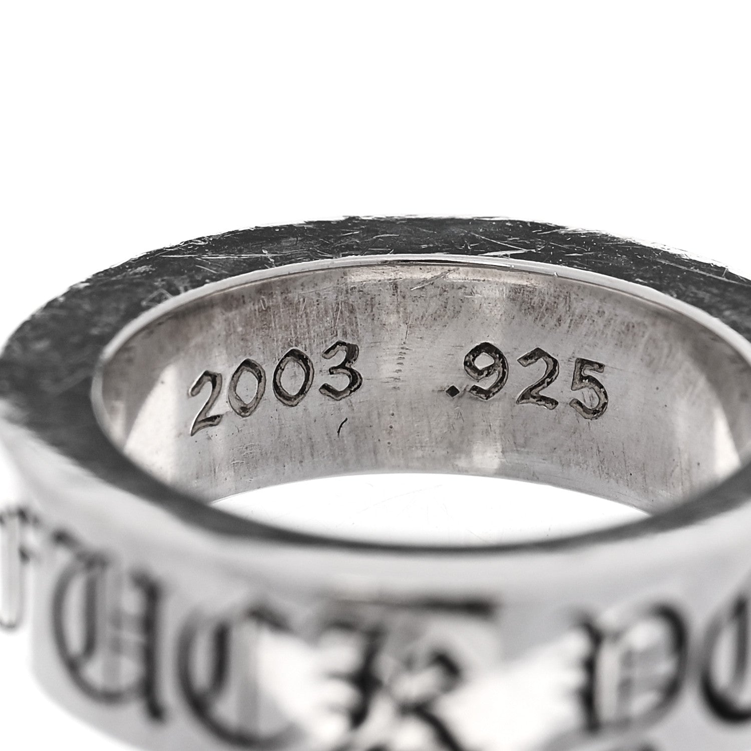 Chrome Hearts Sterling Silver Cross Fck You Spacer Ring 48 4.5
