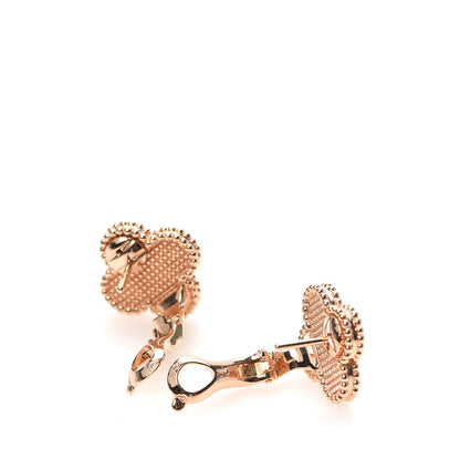 Van Cleef & Arpels 18K Rose Gold Vintage Alhambra Earrings 3 of 6