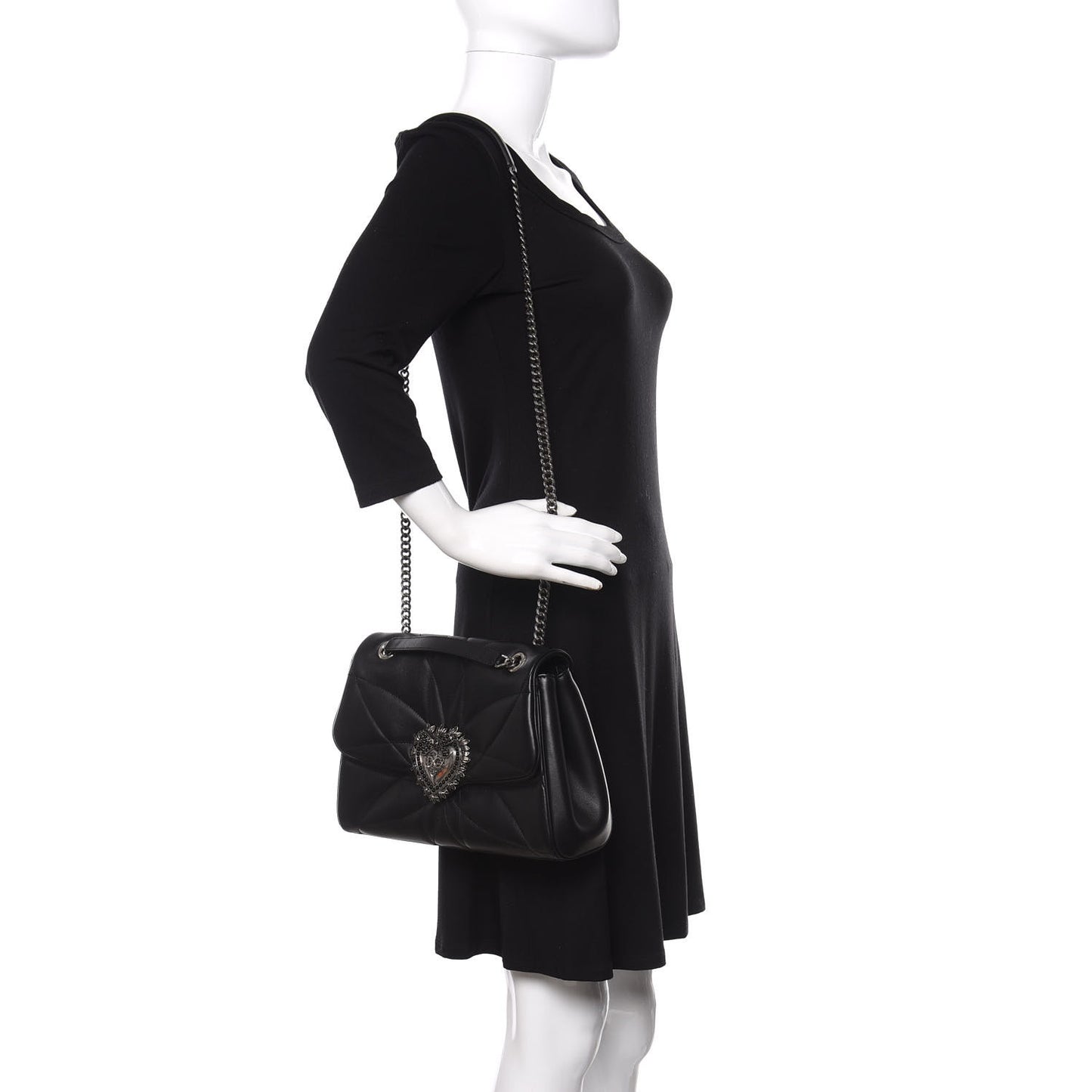 Lambskin Devotion Shoulder Bag Black