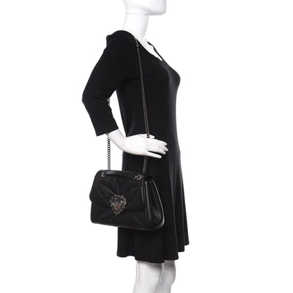 Dolce & Gabbana Lambskin Devotion Shoulder Bag Black 3 of 11
